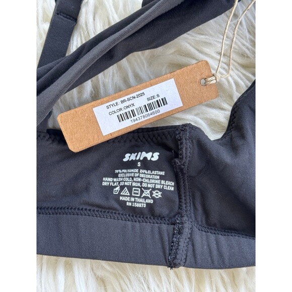 Skims Fits Everybody Scoop Neck Bralette Onyx Size Small - Picture 7 of 7